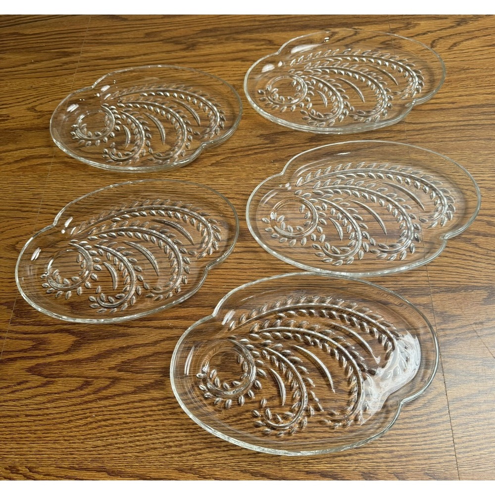 Glass Snack Plate trays glass Lot of 5